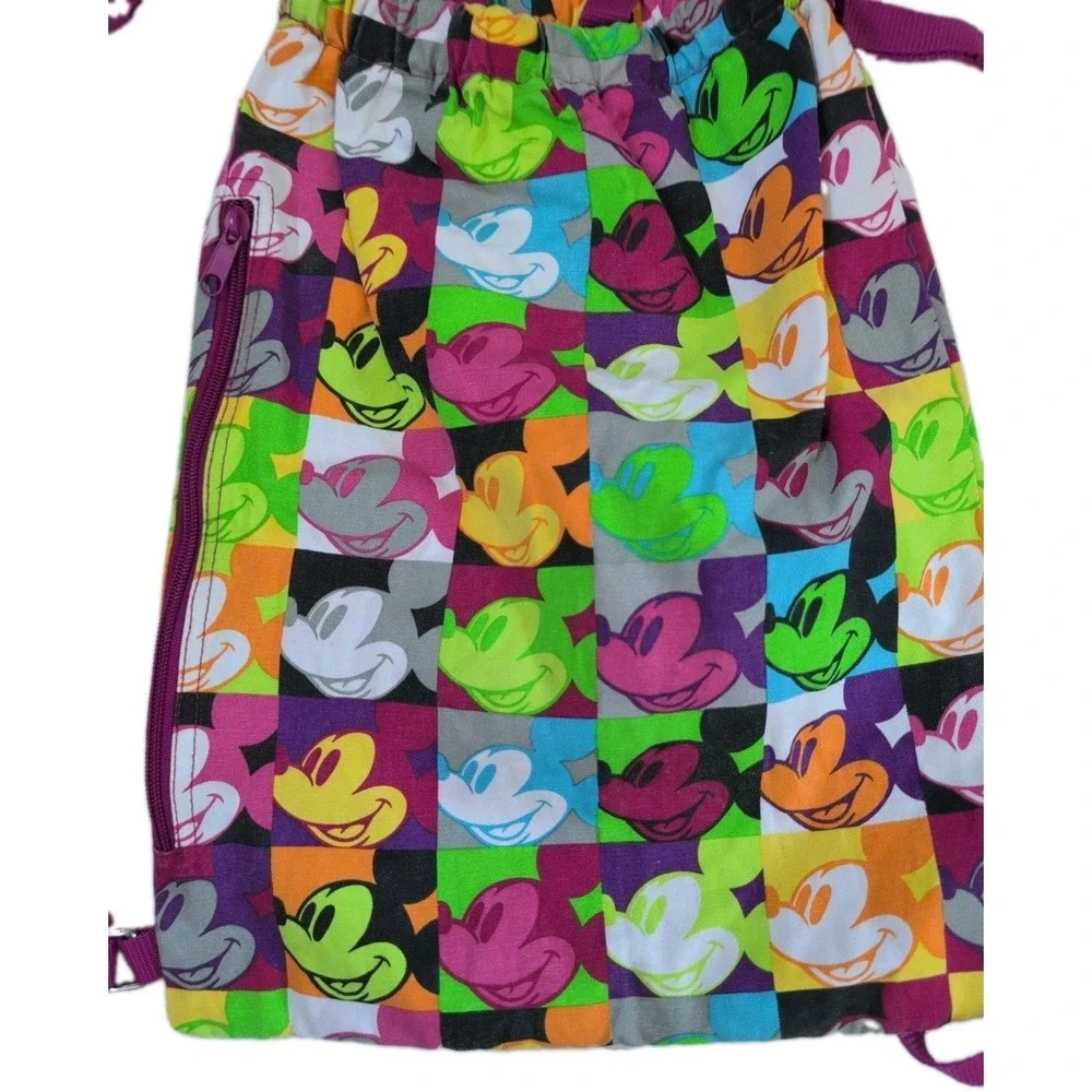Walt Disney World Mickey Mouse All Over Drawstring Backpack Bag Disney Parks
